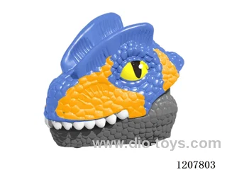 Pull back dinosaur head with key chain-Raptors