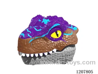 Pull back dinosaur head with key chain-Raptors