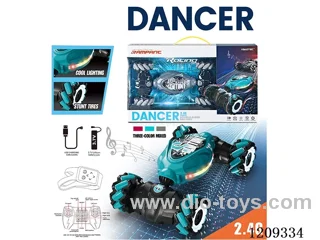 2.4G 1：16 rc stunt car with light -dual remote control included battery
