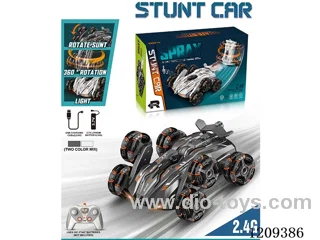 2.4G 6-wheel rc stunt car with light included battery
