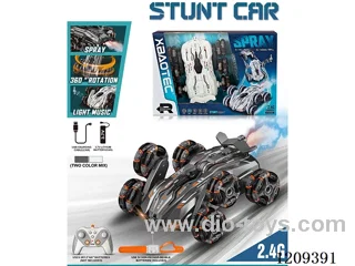 2.4G 6-wheel rc stunt car W L/M/spray -dual remote control included battery