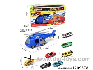 Inertial storage aircraft -1AB aircraft (4 colors mixed) +3PCS free wheel alloy racing car (6 random 3PCS)