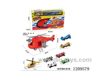 Inertial storage aircraft -1AB aircraft (4 colors mixed) +3PCS free wheel alloy F1 racing car (6 random 3PCS)