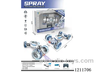 (GCC)2.4G rc stunt car W L/M/spray included battery