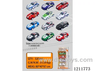 6.8CM 4PCS pull back car