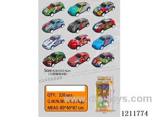 6.8CM 4PCS pull back car