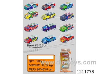 6.8CM 4PCS pull back car