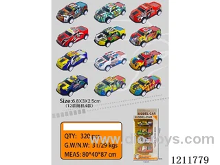 6.8CM 4PCS pull back car