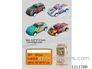 6.8CM 4PCS pull back car