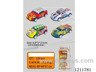 6.8CM 4PCS pull back car