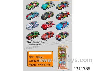 6.8CM 6PCS pull back car