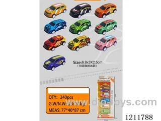 6.8CM 6PCS pull back car