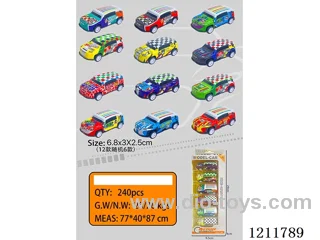 6.8CM 6PCS pull back car