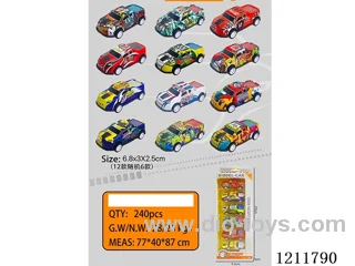 6.8CM 6PCS pull back car