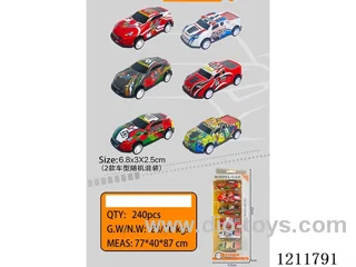 6.8CM 6PCS pull back car