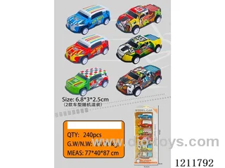 6.8CM 6PCS pull back car