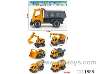free wheel engineering vehicles（6 style mixed）