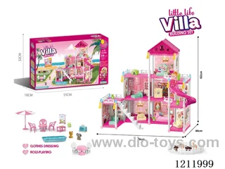 DIY assembling Castle Doll Cottage 218PCS with light (injection molding model)
