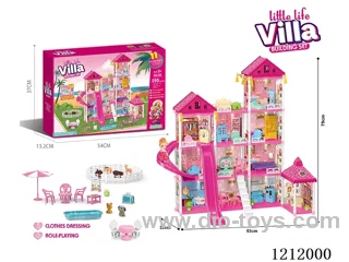 DIY assembling castle doll house 250PCS with light (injection molding type)