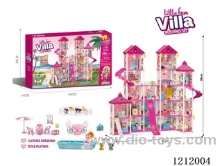 DIY assembling castle doll house 368PCS with light (injection molding type)