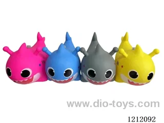 Flash music inflatable painted baby shark (including 3*1.5V battery)