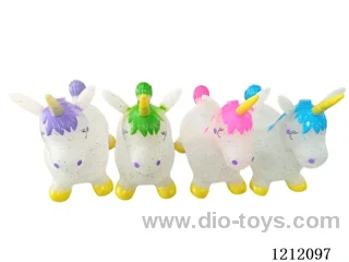 Inflatable transparent gold powder unicorn horse