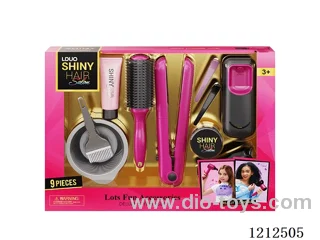Hairdressing set+lighting and sound (9PCS)(2*AAA not included)