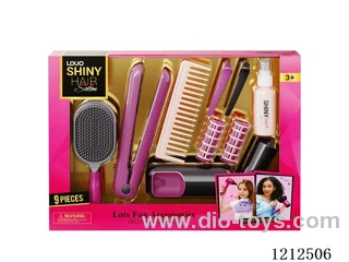 Hairdressing set+lighting and sound (9PCS)(2*AAA not included)