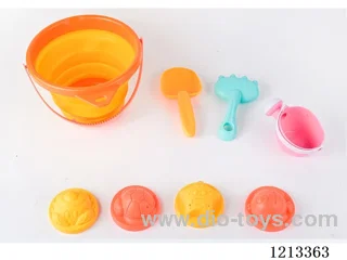 Beach Folding Bucket Set(2 colors random) 8PCS