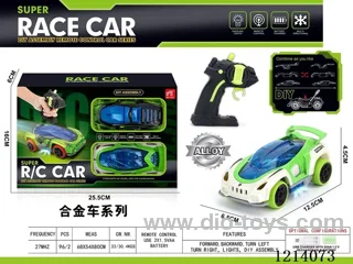 27MHZ Alloy DIY 4ch assemble RC car 1:32+ with a car shell, screwdriver not included battery