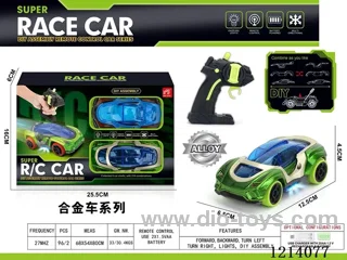 27MHZ Alloy DIY 4ch assemble RC car 1:32+ with a car shell, screwdriver not included battery