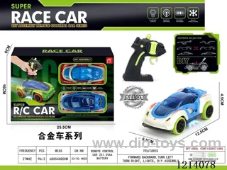 27MHZ Alloy DIY 4ch assemble RC car 1:32+ with a car shell, screwdriver not included battery