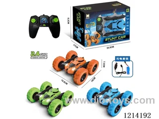 2.4G 4ch rc Stunt Double Sided Car (Orange/Blue/Green 3 color mix, INCLUDED BATTERY)