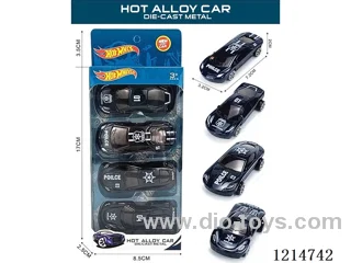 4PCS free wheel alloy car