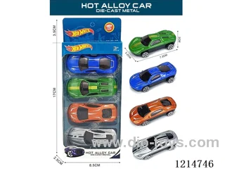 4PCS free wheel alloy car