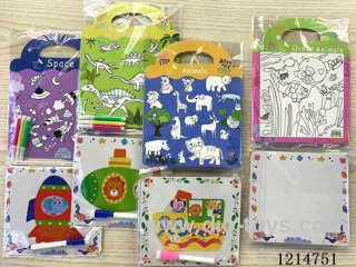 Color Fill + Puzzle Drawing Board(Color Fill Card + Puzzle Drawing Board + 3 Pens + 1 Pen)