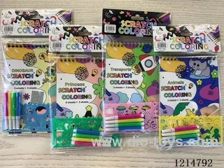Medium-scrape/color set(scrape+bamboo stick+4 pens+ruler)