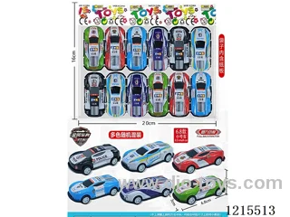 Metal Pull Back Police Car Racing 12PCS