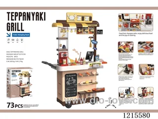 Barbecue shop with sound, light （73pcs,no B/O）