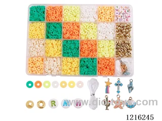 DIY Jewelry Set (Soft Ceramic + Alphabet Beads + Pendant + Spacer Beads + 6mm Gold Beads + Wire (24 compartments))