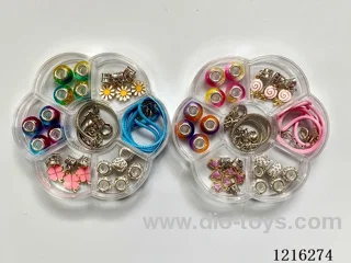DIY Jewelry Set (Pandora Bracelet + Necklace (Big Hole Beads + Pendant)-2 Mixes)