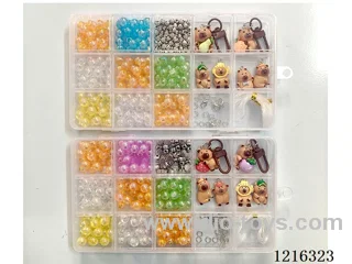 DIY Jewelry Set (8mm color beads + spacer beads + keychain + pendant + loop lobster clasp + wire (15 compartments)-2 mixes)