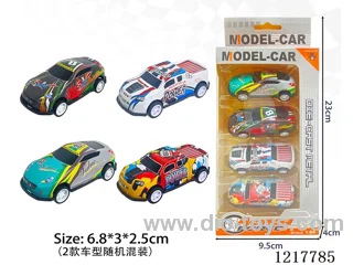 4PCS Pull Back Tin Car
