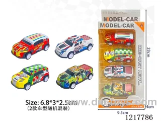 4PCS Pull Back Tin Car