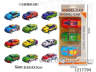 3PCS Pull Back Tin Car