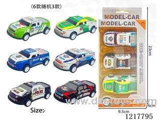 3PCS Pull Back Tin Car