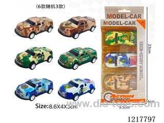 3PCS Pull Back Tin Car