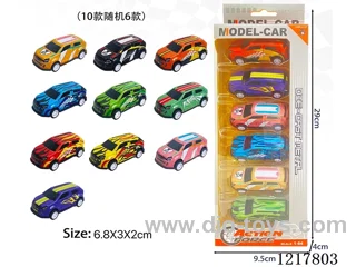 6PCS Pull Back Tin Car