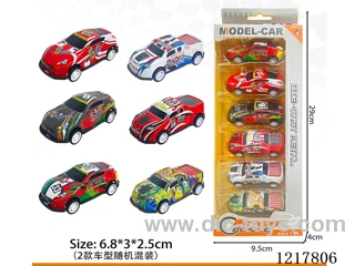 6PCS Pull Back Tin Car