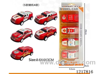 4PCS Pull Back Tin Car